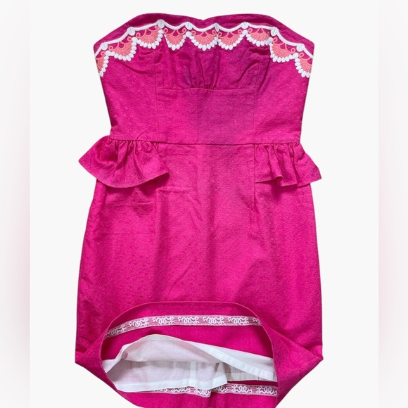 Lilly Pulitzer Maybell Azalea Pink Strapless Dress Size 0 EUC - Picture 6 of 12